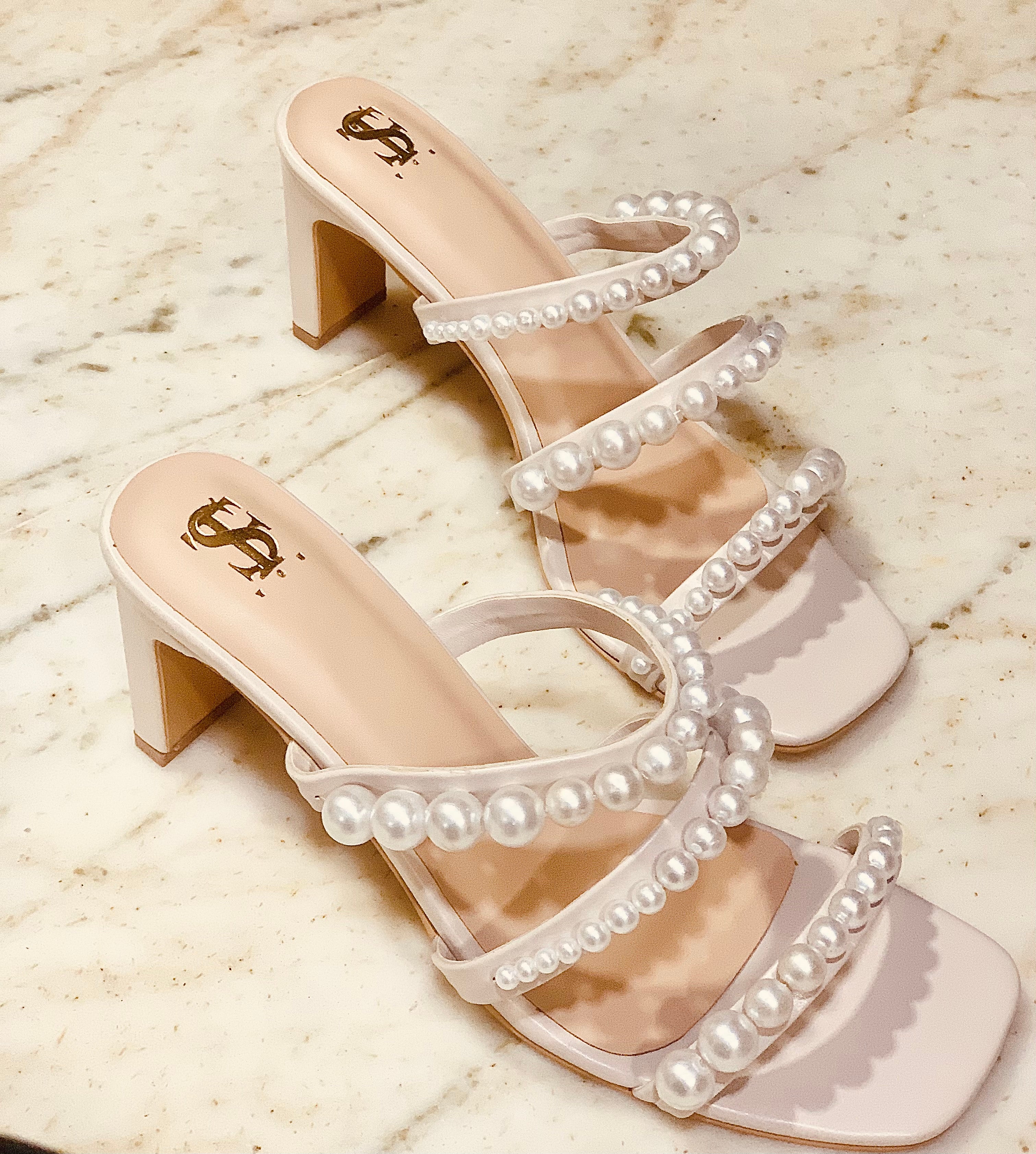 White Pearl Strappy heels – Shoe That Fits You