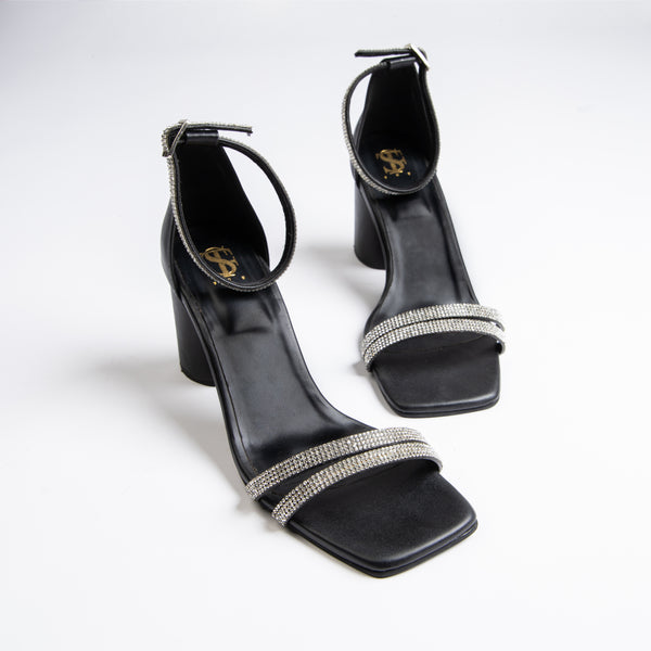 Audrey Diamantine Block heels