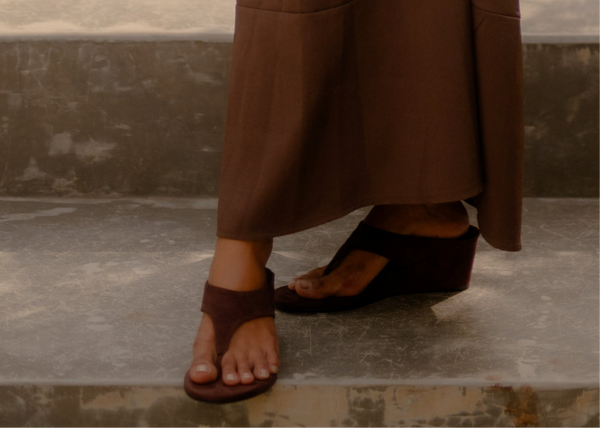 Brown Thong Wedges