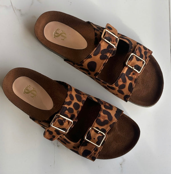 Leopard Print Sliders