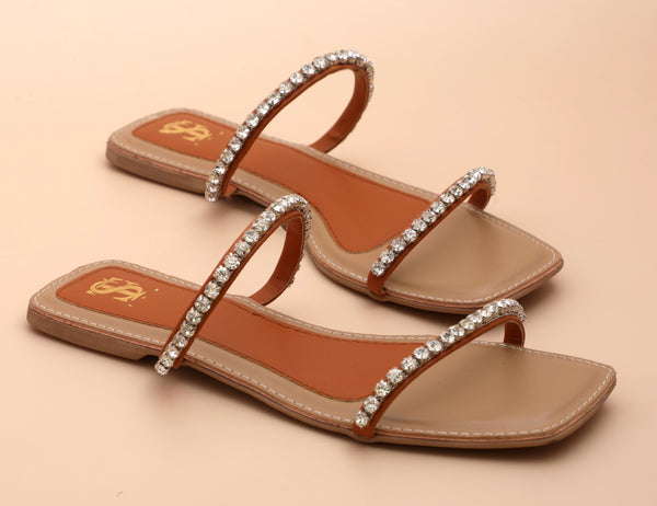 Tan-Beige Diamond Flats