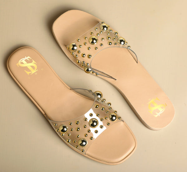 Transparent Studded Sliders