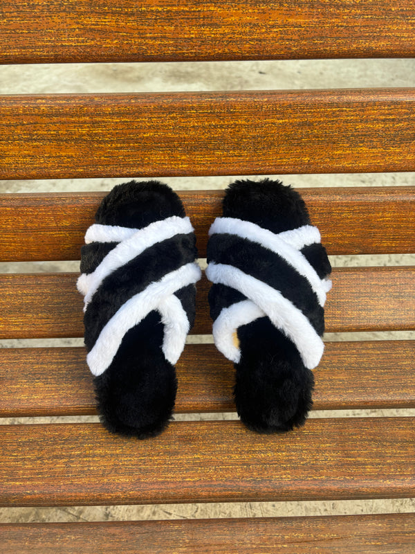 Black Fur Sliders