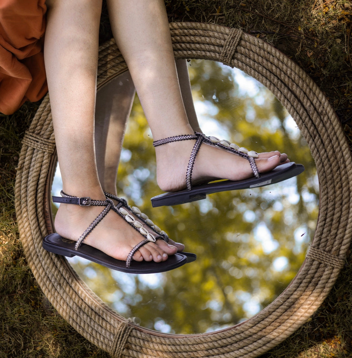 Black Silver Shell Sandals Shoe That Fits You