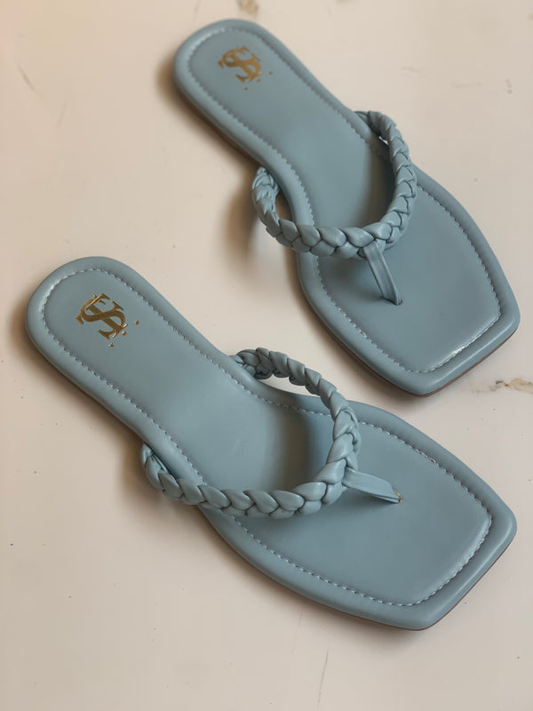 Disney blue braided toe strap flats
