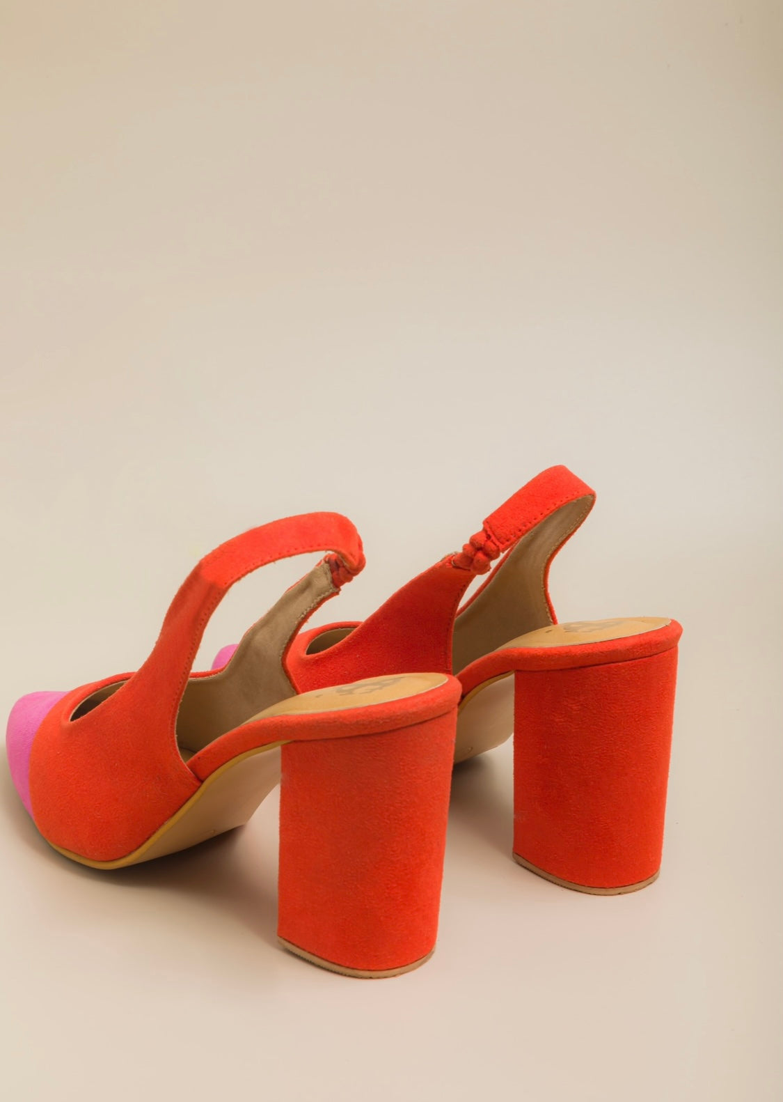 Orange best sale block heels