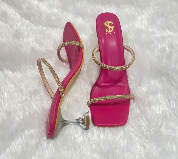Rose Gold Strappy Diamantine heels