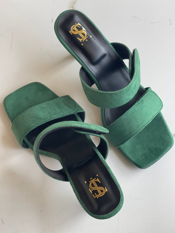 Emerald Two Strappy heels